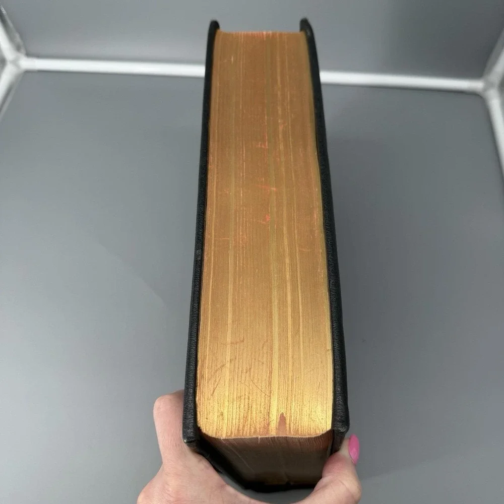 The Holy Bible Golden Rule Edition Vtg Family Bible Large Black Leather Cover‎